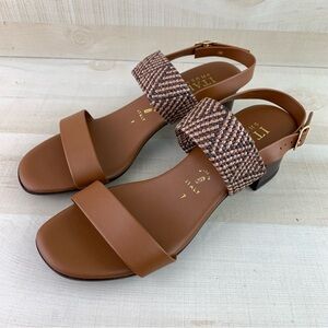 Italian Shoemakers Brown Block Heel Sandals